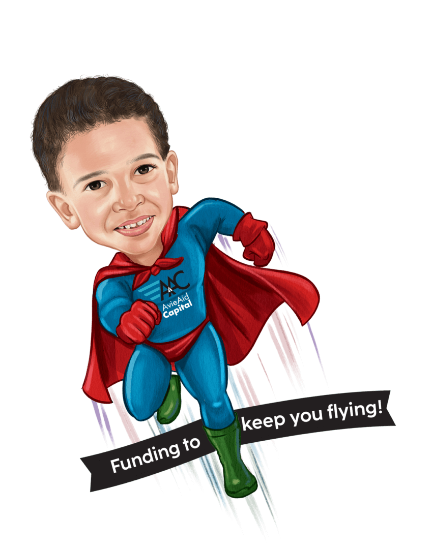 A caricature of a boy in a superman costume.